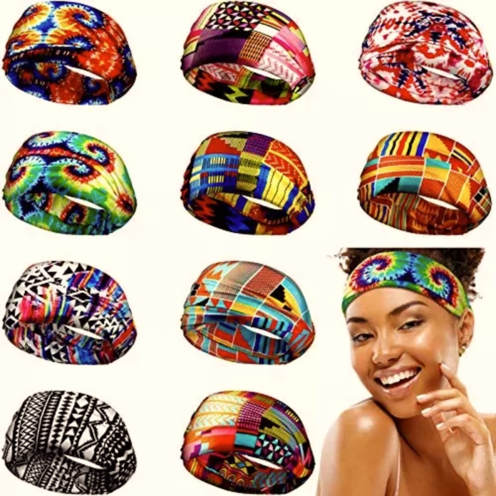 Colorful Variety Print Stretchy Wide Headbands